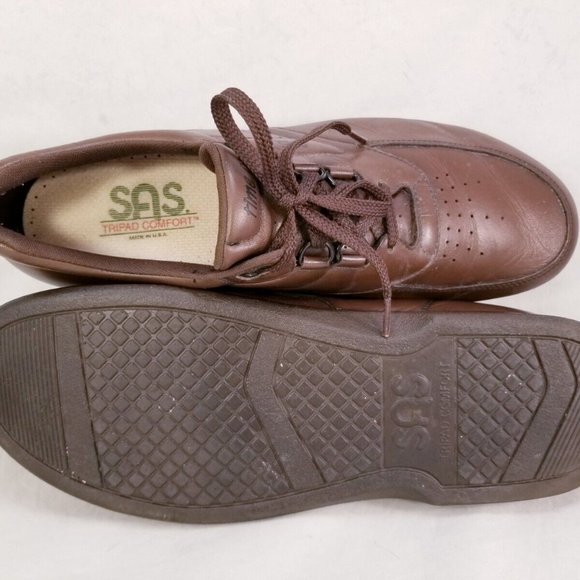MINT SAS TRIPAD COMFORT TIME OUT MEN LACES WALKING SHOES SIZE 12 M BROWN LEATHER - Picture 7 of 9